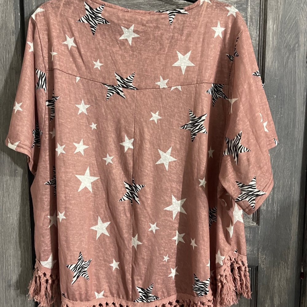 M92 Umgee Pink Star Print Women's Top - Picture 3 of 8